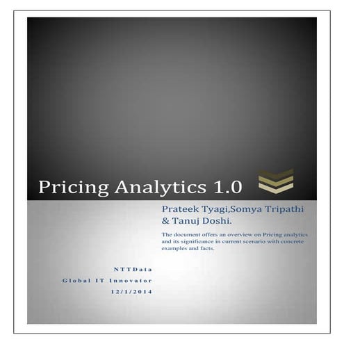 Pricing Analytics White Paper Draft