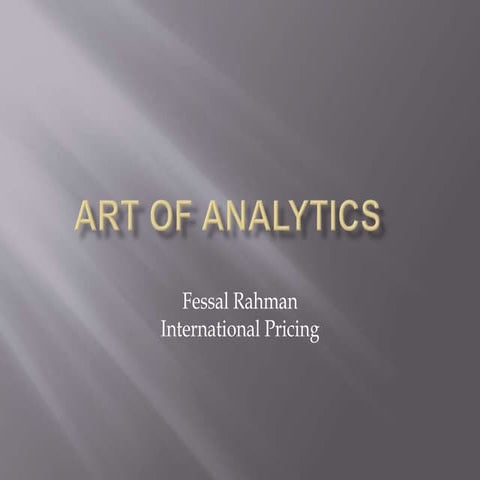 Art of Analytics