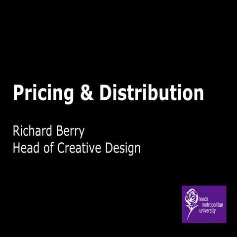 Pricing And Distribution