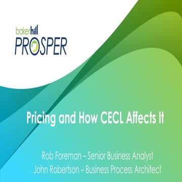Pricing and How CECL Affects It