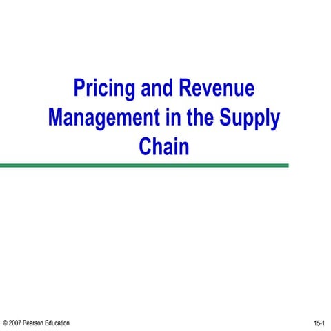 Pricing and Revenue management in SCM | PPT
