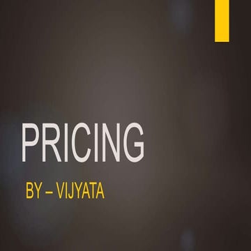 Pricing decision