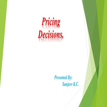 Pricing decisions