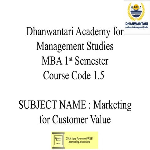 Pricing Decisions in Marketing for customer