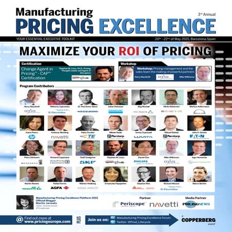 Manufacturing Pricing Excellence 2015 agenda | PDF