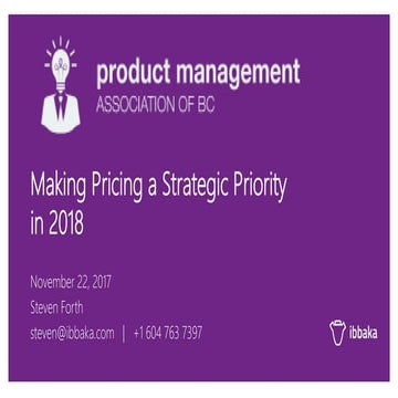 Pricing for product managers vancouver nov 2017
