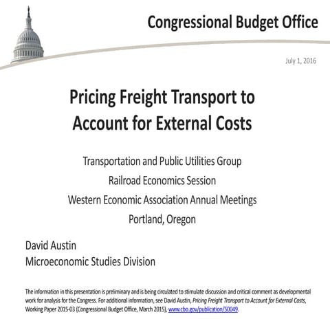 Pricing Freight Transport to Account for External Costs | PDF
