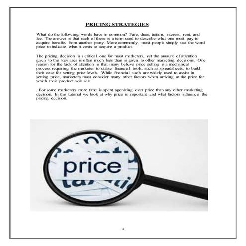 Pricing modify final for print  STARTEGY Pricing modi Pricing modi