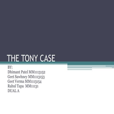 Pricing predicament solution   tony case