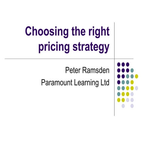 Pricing strategies