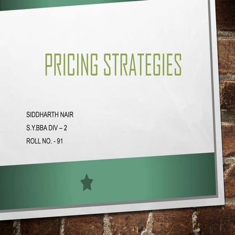 Pricing strategies
