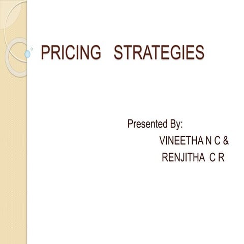 Pricing   strategies