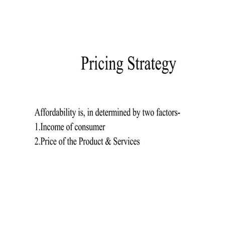 Pricing Strategy for Rural Market