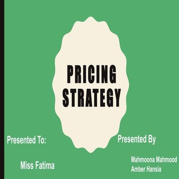 Pricing strategy