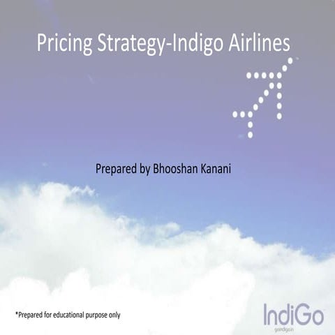 Pricing strategy of  Indigo airlines