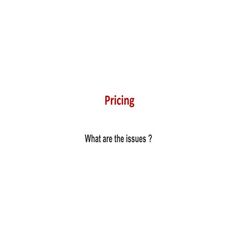 Pricing strategy 
