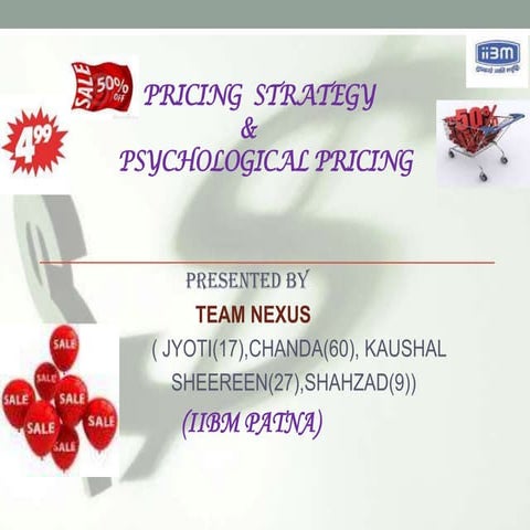 Pricing strategy & psychological pricing