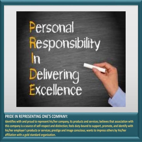 Pride in representing one's company