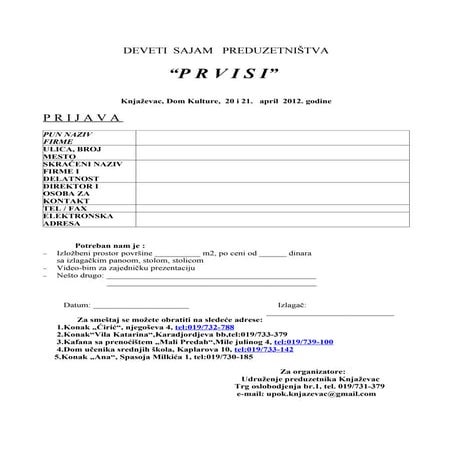 Prijava 2012 | DOC