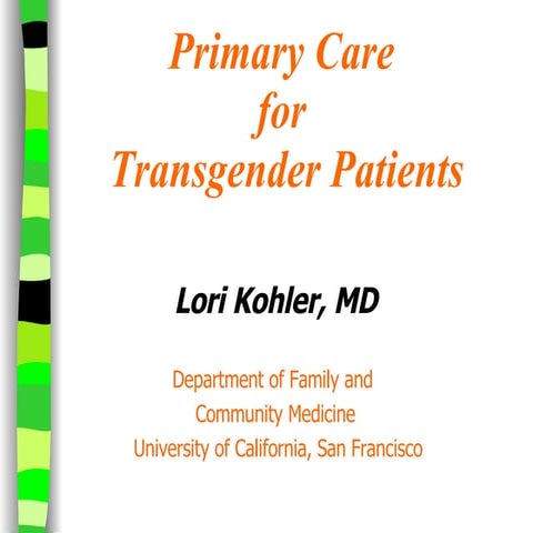Primary Care For Transgender Patients | PPT