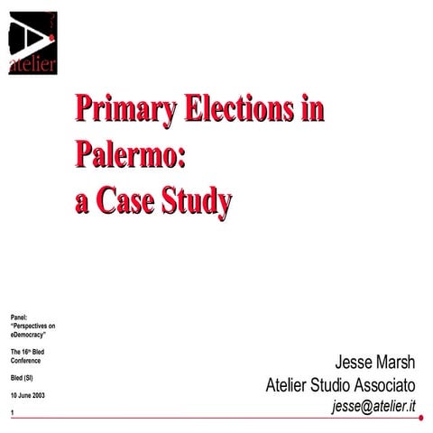 Primary Elections in Palermo: A Case Study