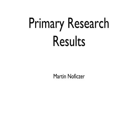 Primary Research Results