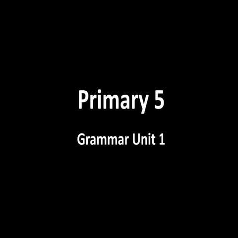 Primary 5. Grammar 1