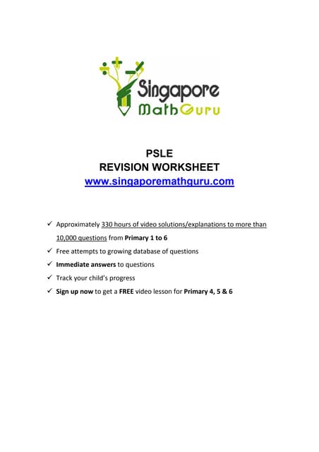 Psle foundation math worksheets