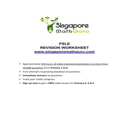 Primary 6 Math Revision, Questions & Tuition | PDF