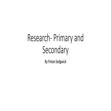 Primary and secondary | PPT