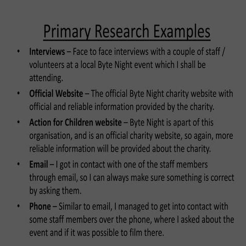 Primary and secondary research | PPTX