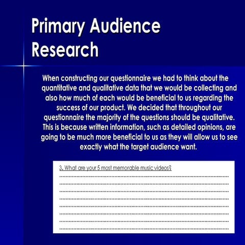 Primary Audience Research