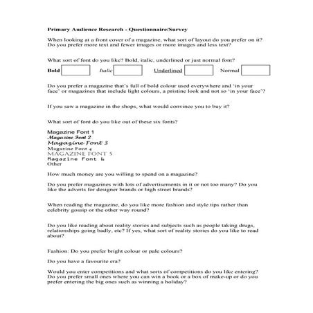 Primary audience research