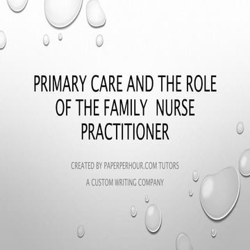 Primary care and the role of the family | PPTX