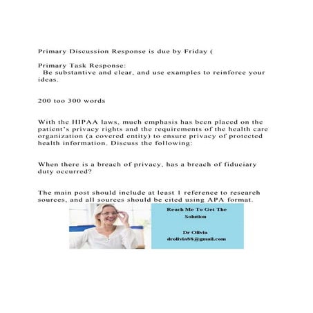 Primary Discussion Response is due by Friday (Primary Task R.docx ...