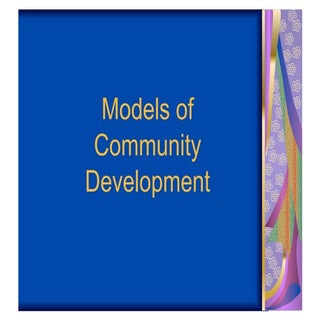 Primary models of community develop...