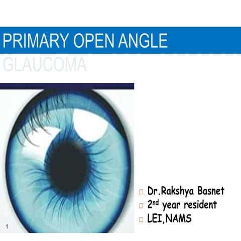 Primary open angle glaucoma(POAG)