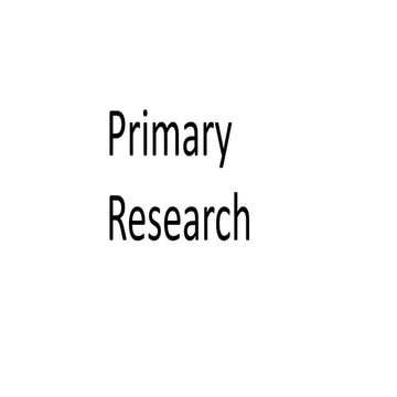 Primary research and 2ndary