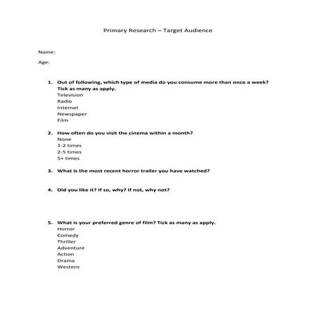 Primary research questionnaire | DOCX
