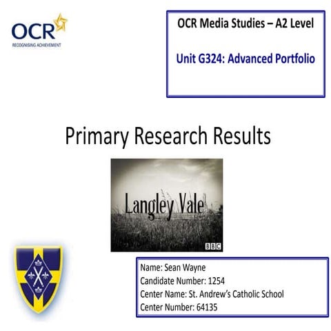 Primary Research Results - Sean Wayne