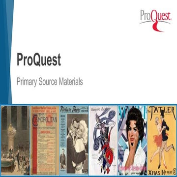 ProQuest Primary Source Materials