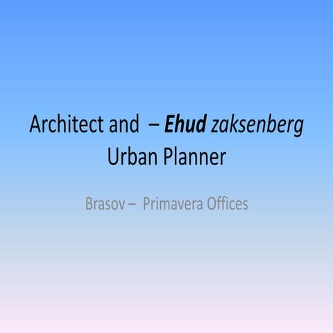 אהוד זקסנברג - פרויקט בראשוב primavera