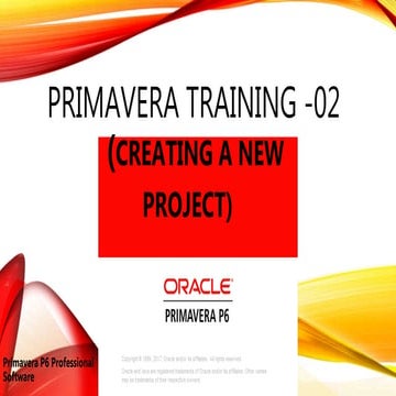 Primavera training  02- Creating a new project