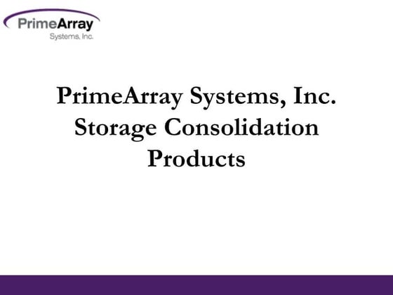Prime Array presentations