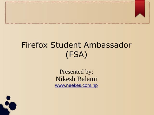 Firefox Student Ambassador (FSA)