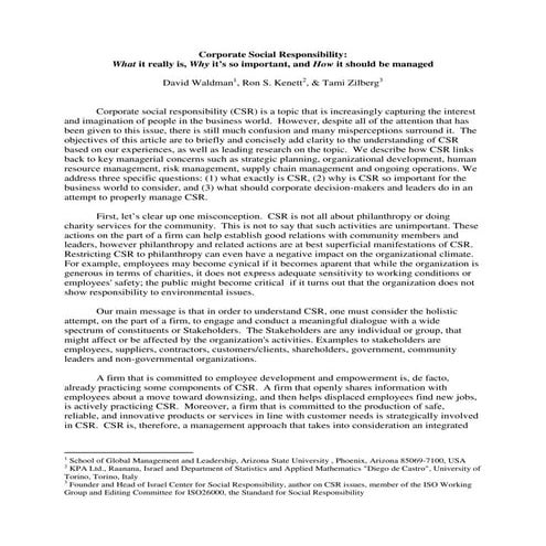 A Critical Analysis of Nike CSR-2 | DOCX