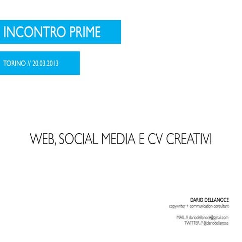 Web, social media e CV creativi