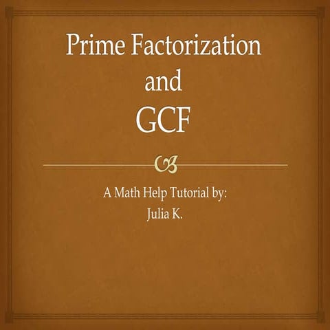 Prime factorization | PPTX