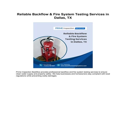 Reliable Backflow & Fire System Testing Services in Dallas, TX | PDF