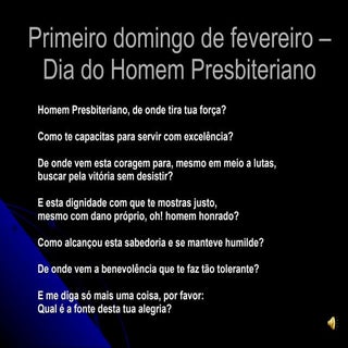 Dia do Homem Presbiteriano
